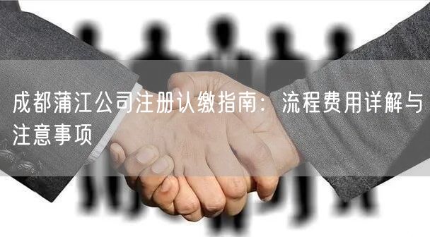 成都蒲江公司注册认缴指南：流程费用详解与注意事项