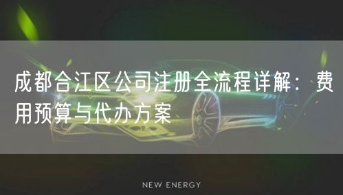 成都合江区公司注册全流程详解：费用预算与代办方案