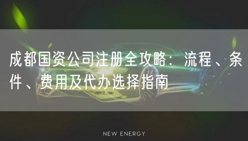 成都国资公司注册全攻略：流程、条件、费用及代办选择指南