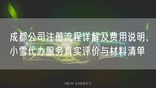 成都公司注册流程详解及费用说明，小雪代办服务真实评价与材料清单