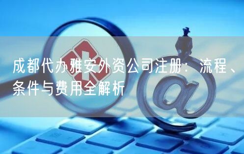 成都代办雅安外资公司注册：流程、条件与费用全解析