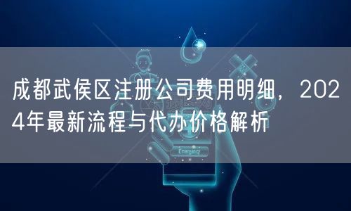 成都武侯区注册公司费用明细，2024年最新流程与代办价格解析
