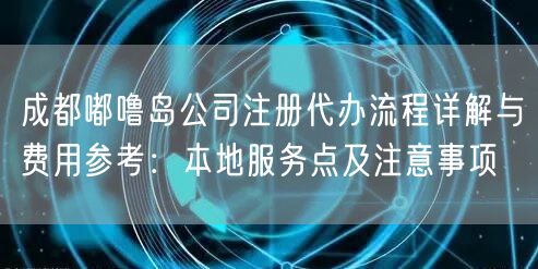 成都嘟噜岛公司注册代办流程详解与费用参考：本地服务点及注意事项