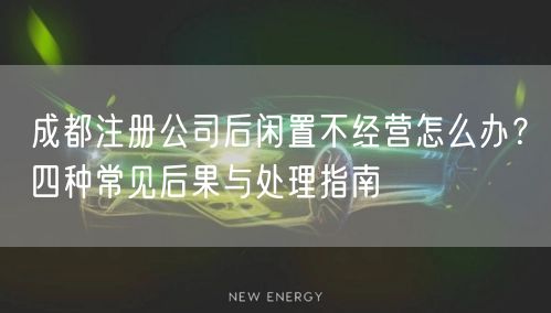 成都注册公司后闲置不经营怎么办?四种常见后果与处理指南 成都注册公司后闲置不经营怎么办?四种常见后果与处理指南
