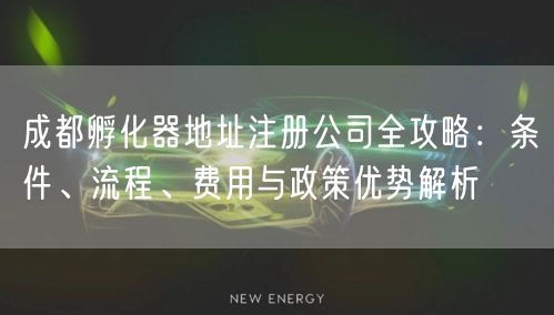 成都孵化器地址注册公司全攻略：条件、流程、费用与政策优势解析