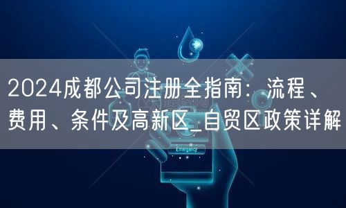 2024成都公司注册全指南：流程、费用、条件及高新区_自贸区政策详解