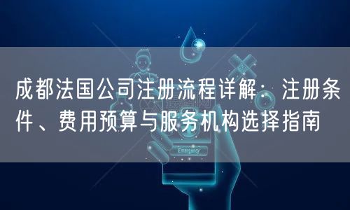 成都法国公司注册流程详解：注册条件、费用预算与服务机构选择指南