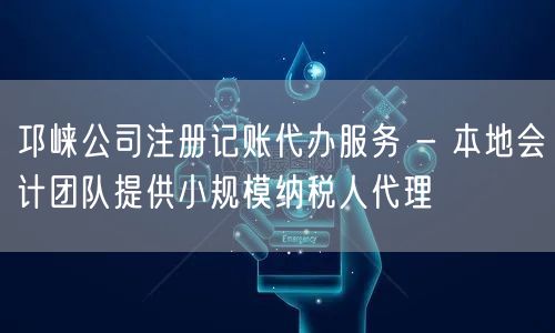 邛崃公司注册记账代办服务 - 本地会计团队提供小规模纳税人代理