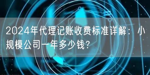 2024年代理记账收费标准详解：小规模公司一年多少钱？