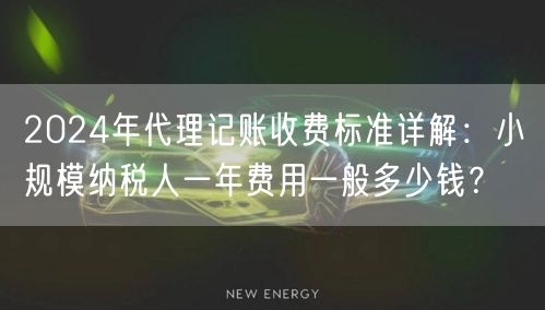 2024年代理记账收费标准详解：小规模纳税人一年费用一般多少钱？